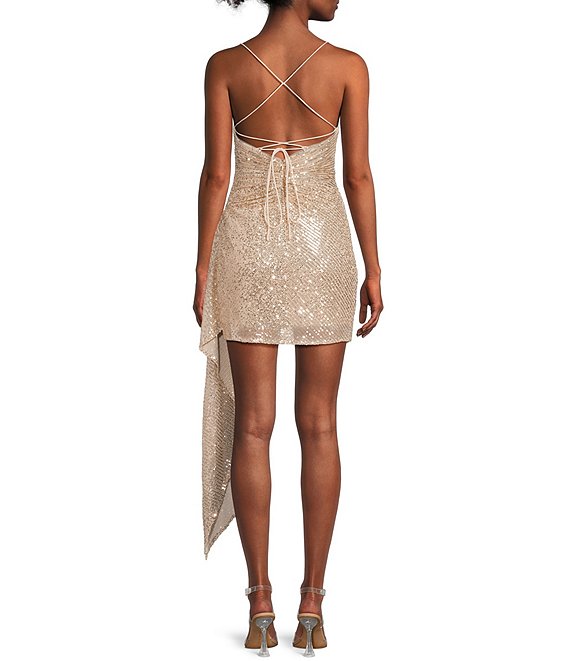 Social Ruched Sequin Dress