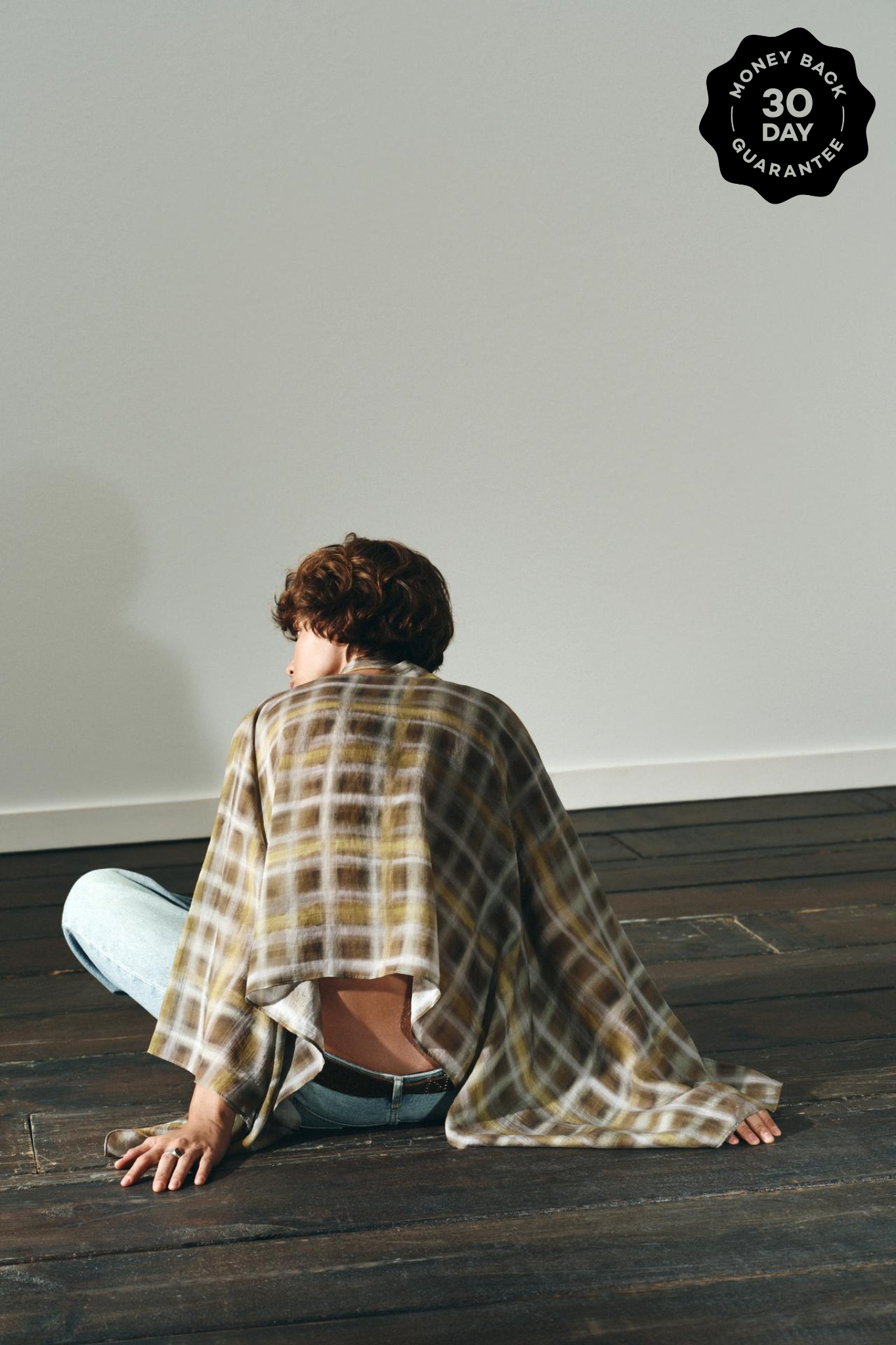 PLAID SCARF CAPE