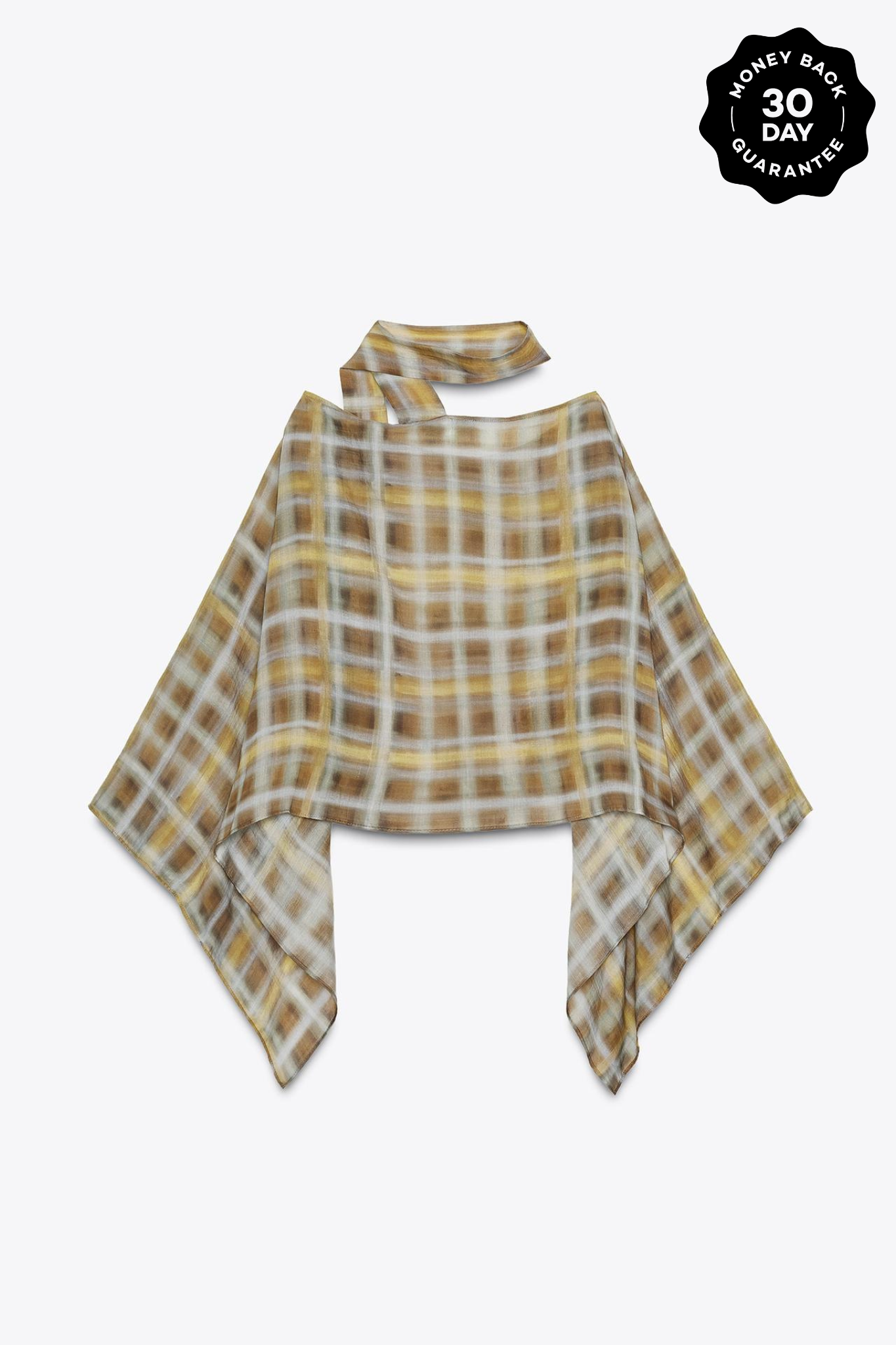 PLAID SCARF CAPE