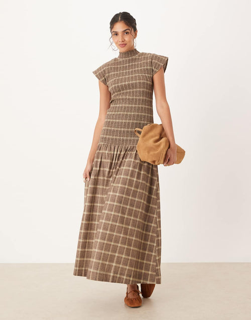 The Plaid Muse Maxi Dress (Cotton)
