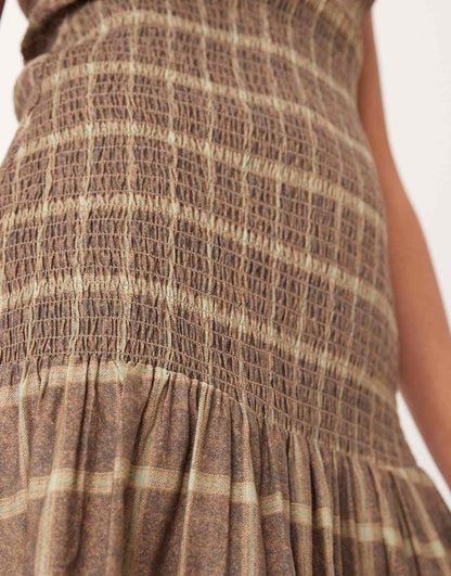 The Plaid Muse Maxi Dress (Cotton)