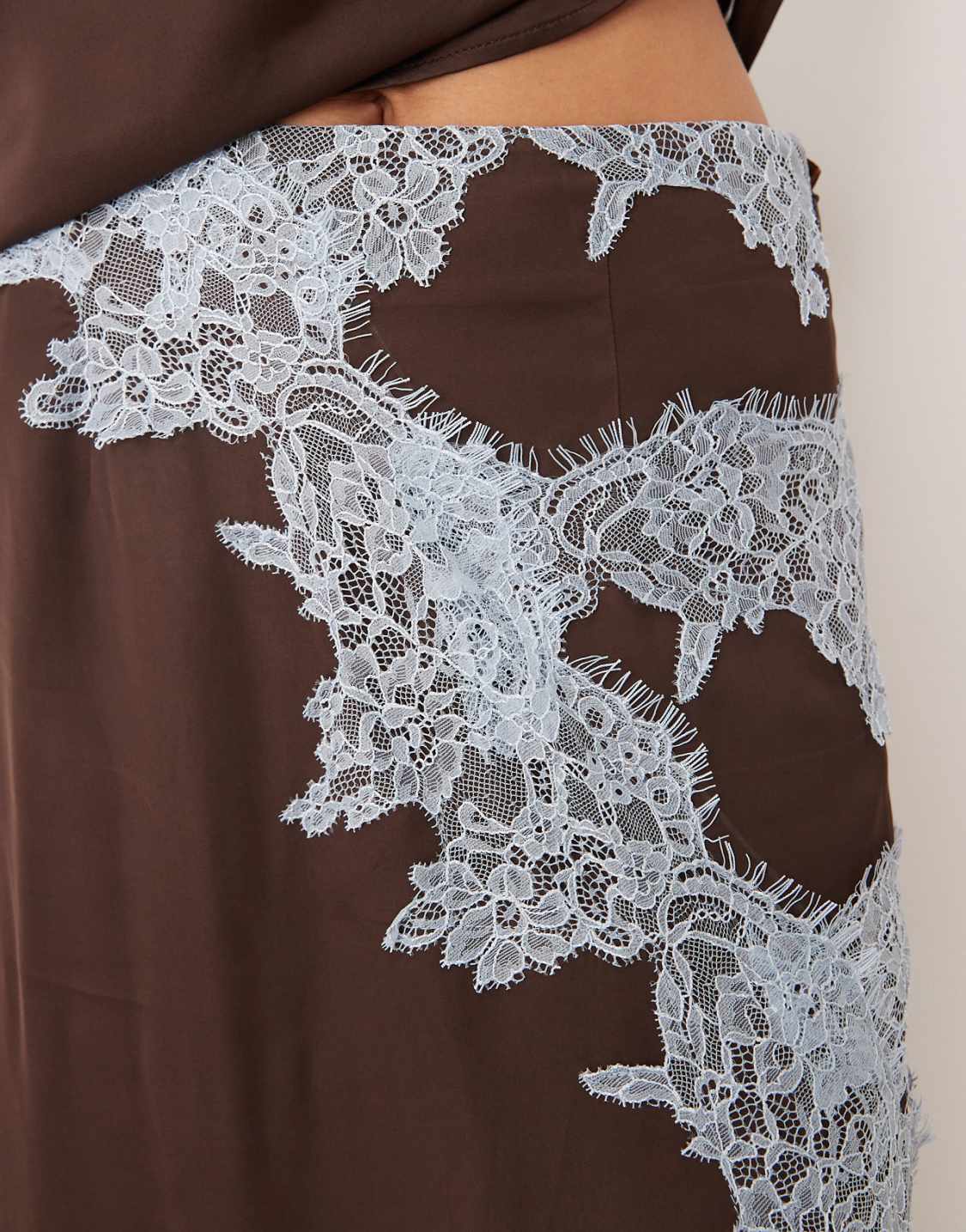 Fully Dressed lace trim satin maxi