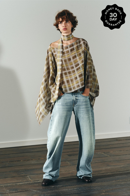 PLAID SCARF CAPE